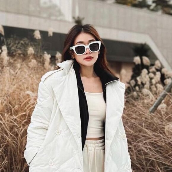 Celine CL40198F 78A Sunglasses Lilac Square Frame, Smoke Lenses main image 6